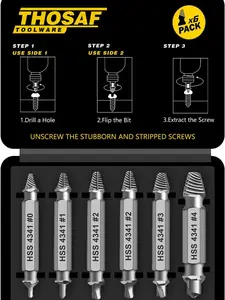 Gifts for Men,THOSAF Damaged Screw Extractor Set,Fathers Day Gifts for Dad from Daughter Son,Mens Gifts for Dad,Husband,Stripped Screws Bolt Drill Bit Tools for Easy Removal of Rusty Broken Screw