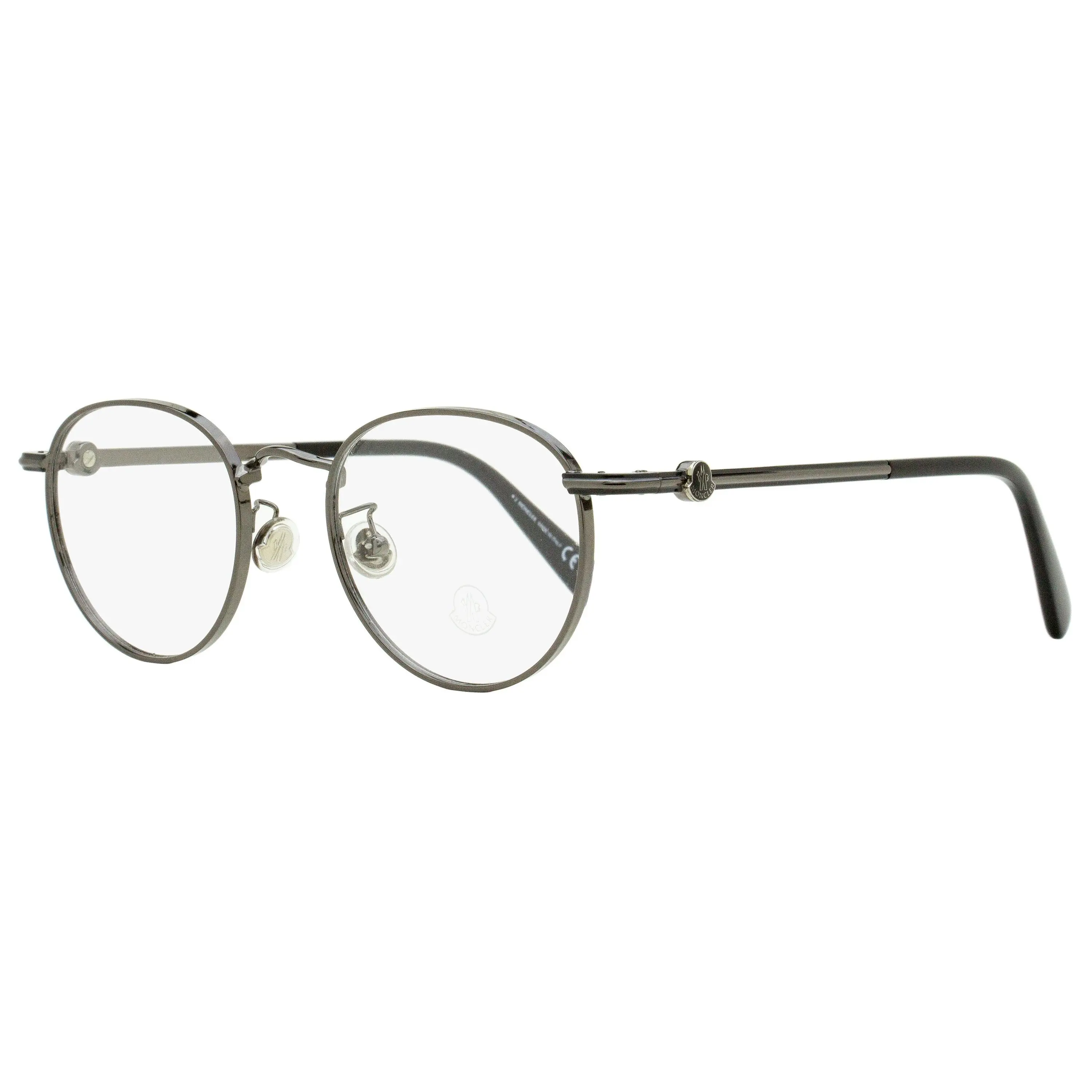 Moncler Oval Eyeglasses ML5204H 008 Gunmetal/Black 48mm