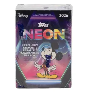 Topps 2026 Neon Disney Trading Cards - Officially Licensed with 2 Exclusive Diamante Parallels Guaranteed per Box