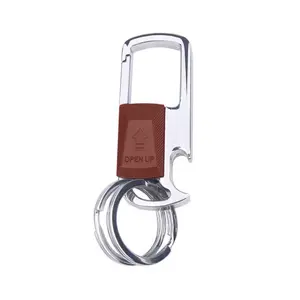 ‌2025 Detachable Leather Key Chain Stainless Steel Buckle Keys Holder with Rings for Men Women Car Home Office Gift‌ Carabiner Jewellery
