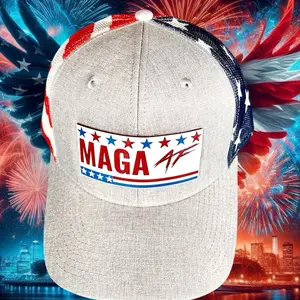 Maga AF acrylic patch on America trucker hat