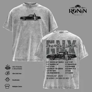 Kendrick GNX Vintage Washed T Shirt, 2024 Album Tracklist Graphic Tee, Double Sided Hip Hop Rap Shirt, Oversized Heavyweight Cotton Streetwear, Unisex Fan Gift