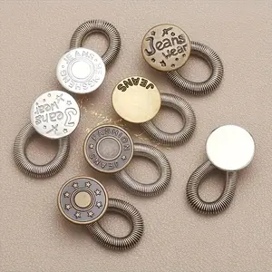 Adjustable Waist Extender for Jeans & Pants, Easy Metal Button Extendable Belt, Free Sewing Design, Random Color, 4-Piece Set