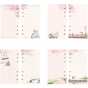 A6  Refill Paper,80 Sheets Loose Leaf Inserts Paper Notebook Binder Line Pages,6 Hole Refill Notebook Blank for 6 Ring Refillable Binder Planner Journal