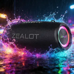 ZEALOT 80W Loud Bluetooth Speaker, Premium HIFI Sound, Powerful Bass, EQ Adjustable Audio, IPX6 Waterproof, Carry Strap for Camping Fitness Party Home