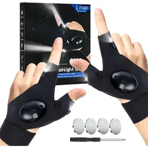 LED Flashlight Gloves Gifts for Men Christmas Gifts Stocking Stuffers for Adults Cool Gadget Hands-Free Lights Tools for Fishing Camping Repairing  Men Birthday Gifts