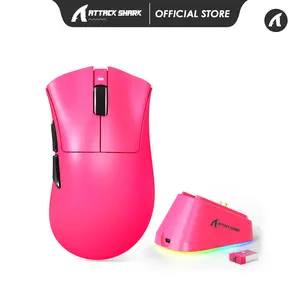 ATTACK SHARK V3PRO Wireless Esports Gaming Mouse with Magnetic Charging Dock:62g Lightweight-1K Polling-25K DPI-PAW3311 Sensor,Wired/BT/2.4Ghz Programmable,BK52820 IC for PC Mac Gamer