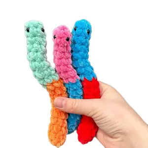 Crochet Gummy Worms Colorful Handcrafted Plushies Soft and Fun Handmade Stuffed Animals in Vibrant Color Squishy Bendy Sensory Figurines