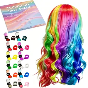 12Pcs/Set Hair Chalk, Washable Hair Dye Hair Chalk for Girls with Dark Hair - Vibrant Temporary Hair Color for Parties, Non-Sticky Temporary Dye - Girls Birthday Christmas Cosplay Hair DIY Party, hair dye