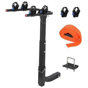 GARVEE Foldable 4-Bike Hitch Mount Rack for Cars and SUVs with Hitch Tightener and Secure Strap, Durable Bicycle Carrier for Easy Transport and Storage