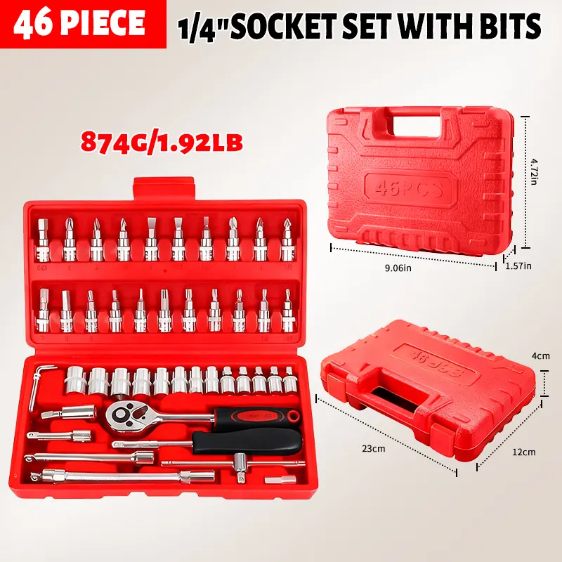 46-in-1 Socket Wrench Set — All-in-One Kit for Car, Motorcycle & Home Repair