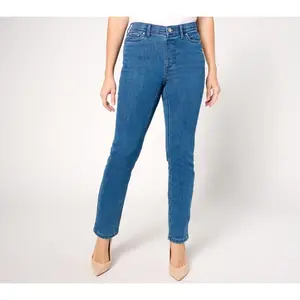 Denim & Co. Signature Petite Indigo Perfect Flex Pull-On Jean