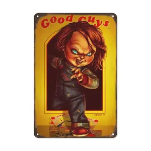 Vintage Chucky Horror Metal Sign - Iconic Film Poster, Waterproof, Rust-Resistant, Pre-Drilled For Easy Hanging, Perfect Indoor/Outdoor Wall Decor For Home & Garden-20X30 Cm