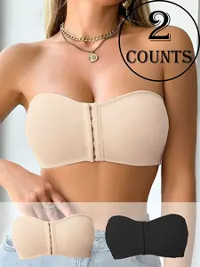 Women's Supportive Front Closure Bra, Strapless, Comfortable Push-Up Design, Adjustable Straps, Style, Perfect Fit for Daily Wear & Special Occasions