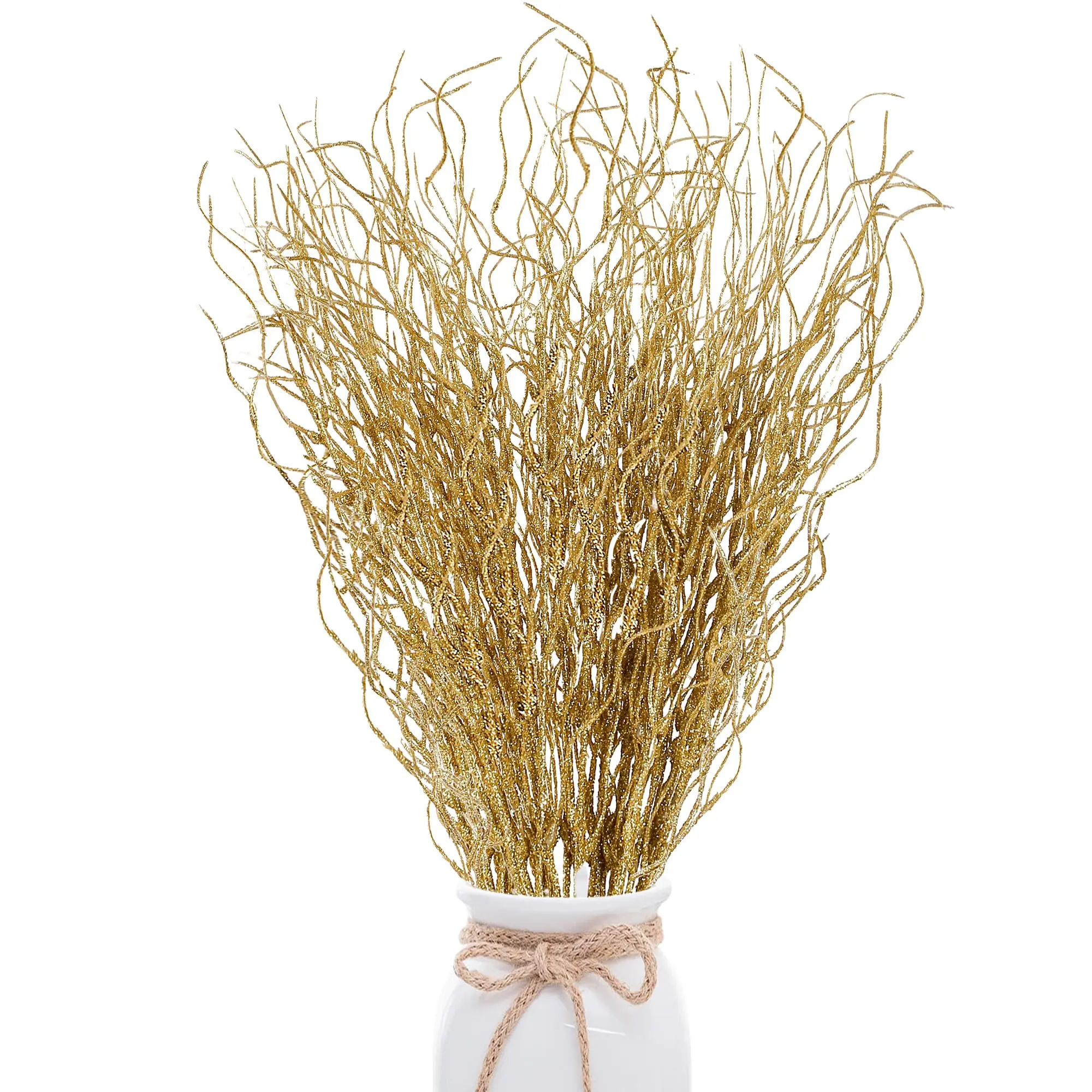 50 Pcs Artificial Glitter Stems Decorations, 45.72 Cm Fake Christmas Tree Picks, Branches for Holiday Home Decoration