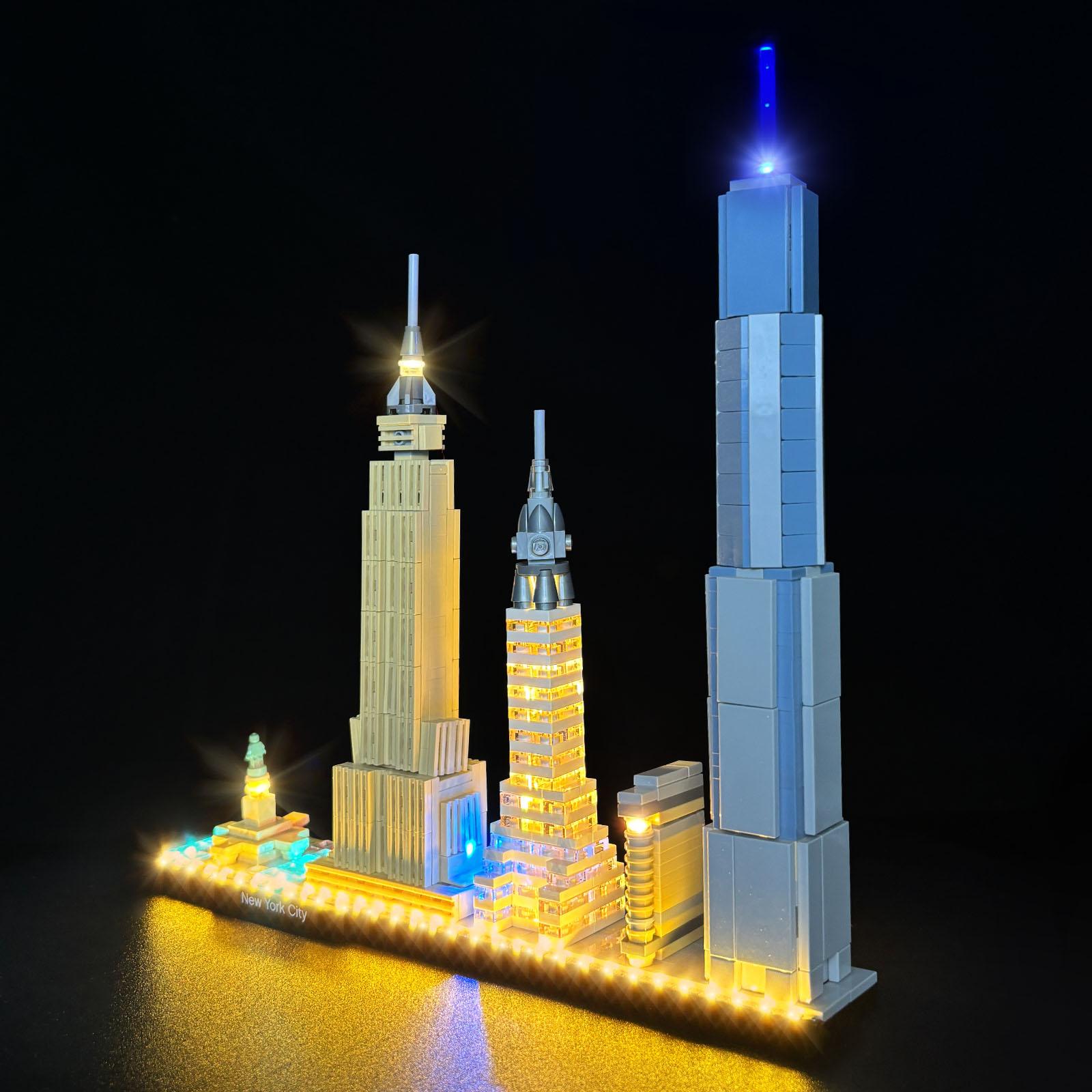 LYBMTWF LED Lighting Kit for LEGO 21028 New York City Building Block Model Lighting— Crafted from Safe ABS and Copper Materials; Easy to Install; The Perfect Gift for Birthdays, Holidays, and Christmas (Model Not Included)