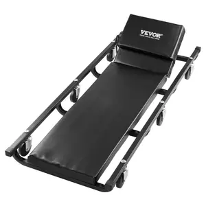 fathersdaygift VEVOR Mechanic Garage Creeper, 40-Inch, 300 lbs Capacity Automotive Rolling Creeper with 6 Casters Adjustable Cushioned Headrest, Heavy Duty Steel Frame Low Profile for Garages, Repair Shops, and DIY