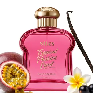 Sttes Perfume Tropical Passion Fruit Eau de Parfum, Long Lasting Women's Perfume with Passion Fruit Frangipani Mango Orange & Vanilla Scent, Fruity Gourmand Fragrance Gift for Women, 100ml / 3.4 Fl Oz