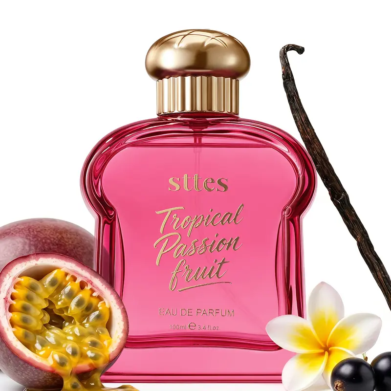 Sttes Perfume Tropical Passion Fruit Eau de Parfum, Long Lasting Women's Perfume with Passion Fruit Frangipani Mango Orange & Vanilla Scent, Fruity Gourmand Fragrance Gift for Women, 100ml / 3.4 Fl Oz,back to school