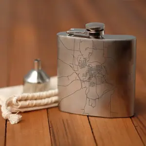 Decorah - Iowa Map Hip Flask