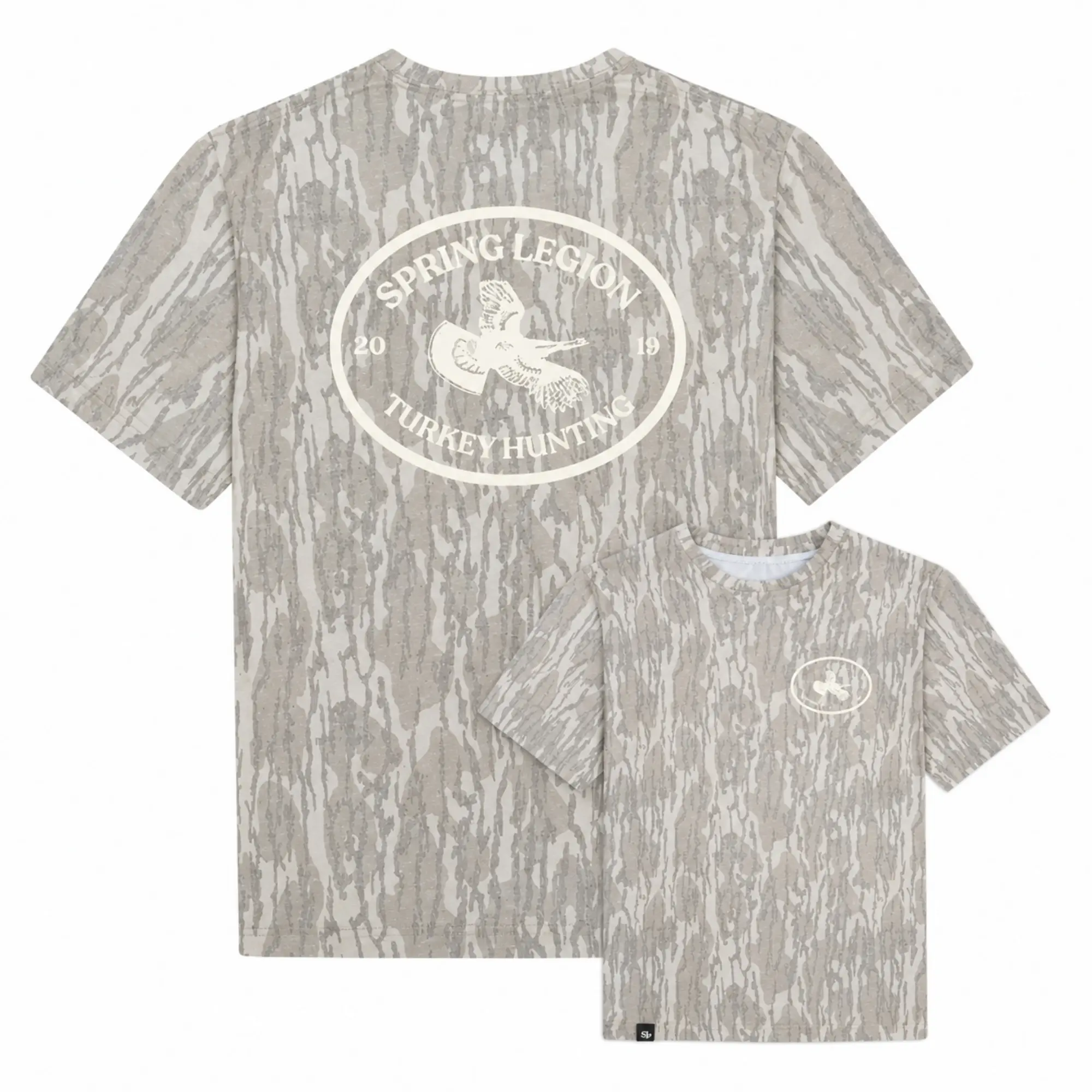 Mossy Oak Camo Tee Spring Legion Turkey Hunting Bottomland Shirt -Hunting Camo Soft Stretch Cotton Full Size S- 5XL