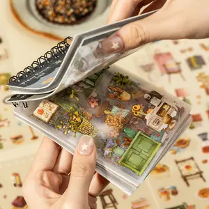 4 sets, 1 set 20 minimalist die cut sticker packs with themes characters, outfits, home, everyday life snippets. Minimalist style, made PET waterproof material, self adhesive, DIY journal decoration, scrapbook notebook sticker pack