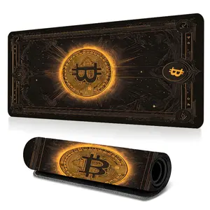 Bitcoin Large-Sized Gaming Mouse Pad, Cryptocurrency Desktop Protection Pad, Anti-Slip Rubber Lock Edge High-Definition Printing, Suitable For Computers, Laptops, Offices, Homes, Schools, As A Gift For Cryptocurrency Player And Friends.