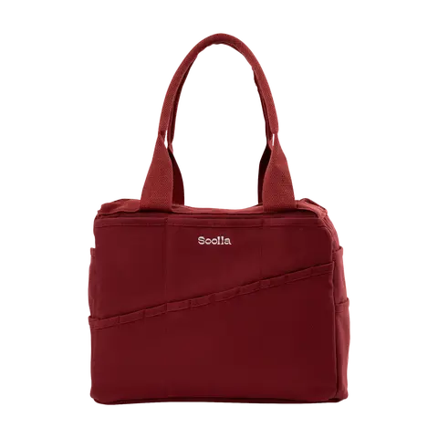 Soolla® Studio Bag, Sangria – 30-Pocket Canvas Organizer for Pottery, Art, Knitting & Crochet