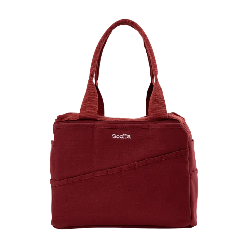Soolla® Studio Bag, Sangria – 30-Pocket Canvas Organizer for Pottery, Art, Knitting & Crochet
