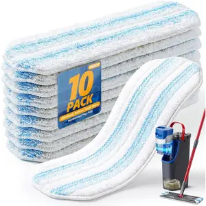 10 Pack Mop Replacement Pads for O Cedar H2pro Flat Mops,Mop Pads for  Mop Refills,Washable and  Microfiber Mops Pad Compatible with Ocedar Flat