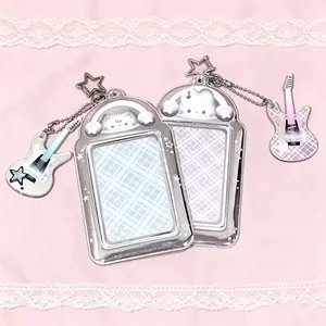 Cute Cat Card Storage Clip, Small Adorable Cat & Rabbit Card Holder, PVC Idol Collection 3 Inch Card Organizer, Display Rack