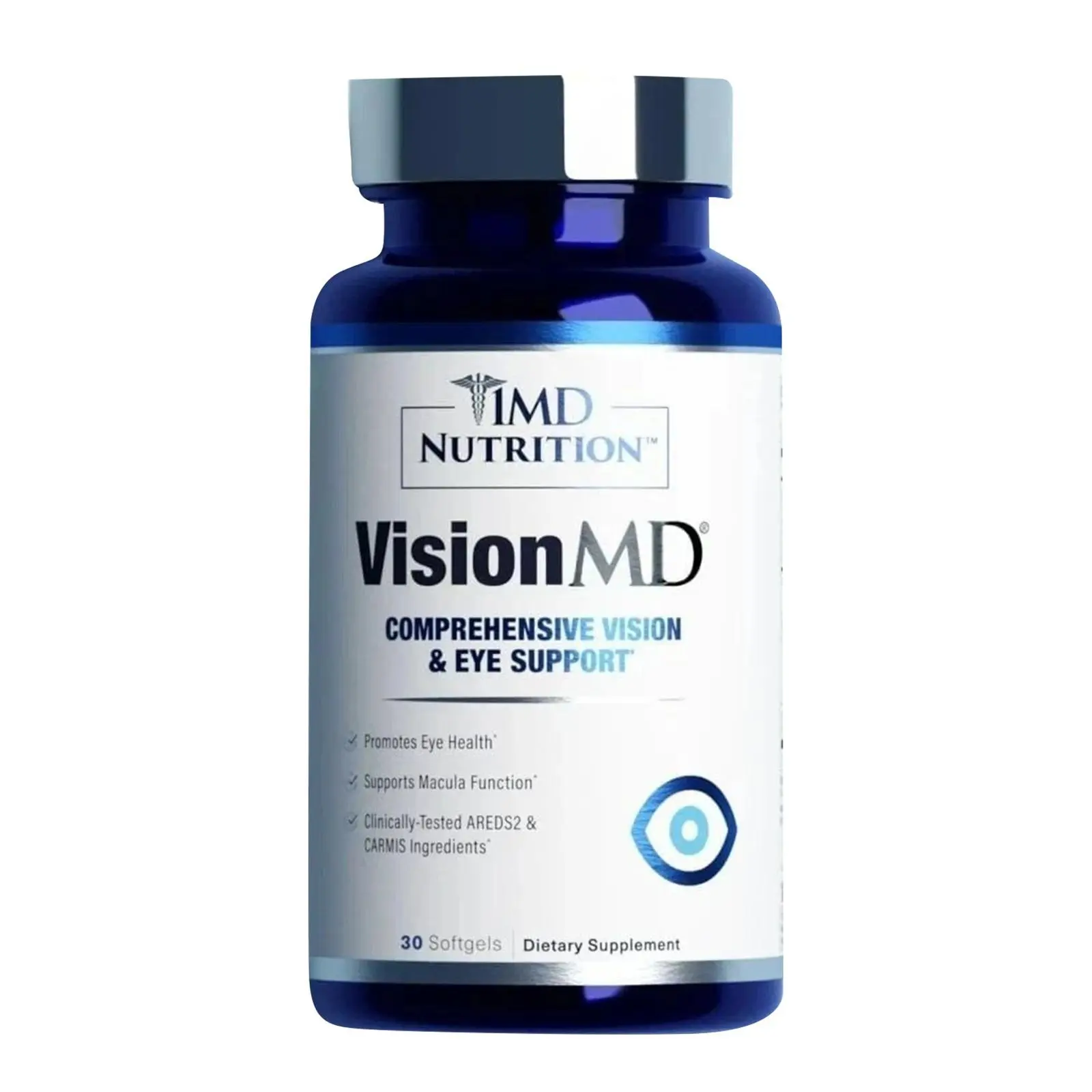 1MD Nutrition VisionMD Eye Vitamin with OptiLut Lutein & Zeaxanthin, Vision Health, Macular Support, Eye Comfort, 30 Softgels, USA