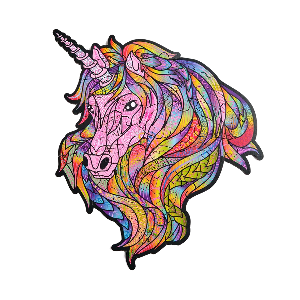 Pink Sky Unicorn (mini color puzzle)
