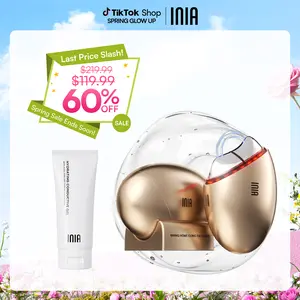 INIA GLACE Microcurrent Lymphatic Drainage Beauty Device | EMS Microcurrent-Activated Deep Drainage with Red & Blue Light, Thermal & Cryo Therapy for Instant De-Puff, Snatched Lift, Face & Neck Sculpting, Best Valentine's Day Gift for Her