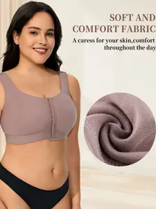 Women's No Underwire Front Closure Everyday Bra, Post-Surgery Back Shaping, Adjustable Straps, Comfortable and Stylish