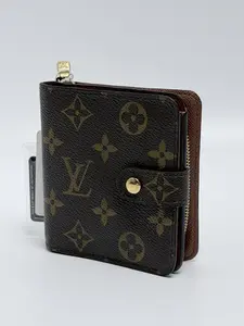 Pre-owned Louis Vuitton Canvas Compact Wallet Monogram Compact Zip Bifold Wallet SH463LV