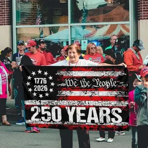 2D Flat Banner 1pc for 250th Anniversary, 4th of July Festival Outdoor Lightweight Flag Decoration, No Power Needed, 1776 Themed Banner