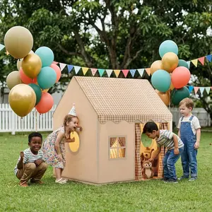 Indoor Outdoor Kids Game Castle Tent, Polyester Fiber, Durable Alloy Frame, Perfect Gift for Family Gatherings, Hide and Seek Toy, Playhouse