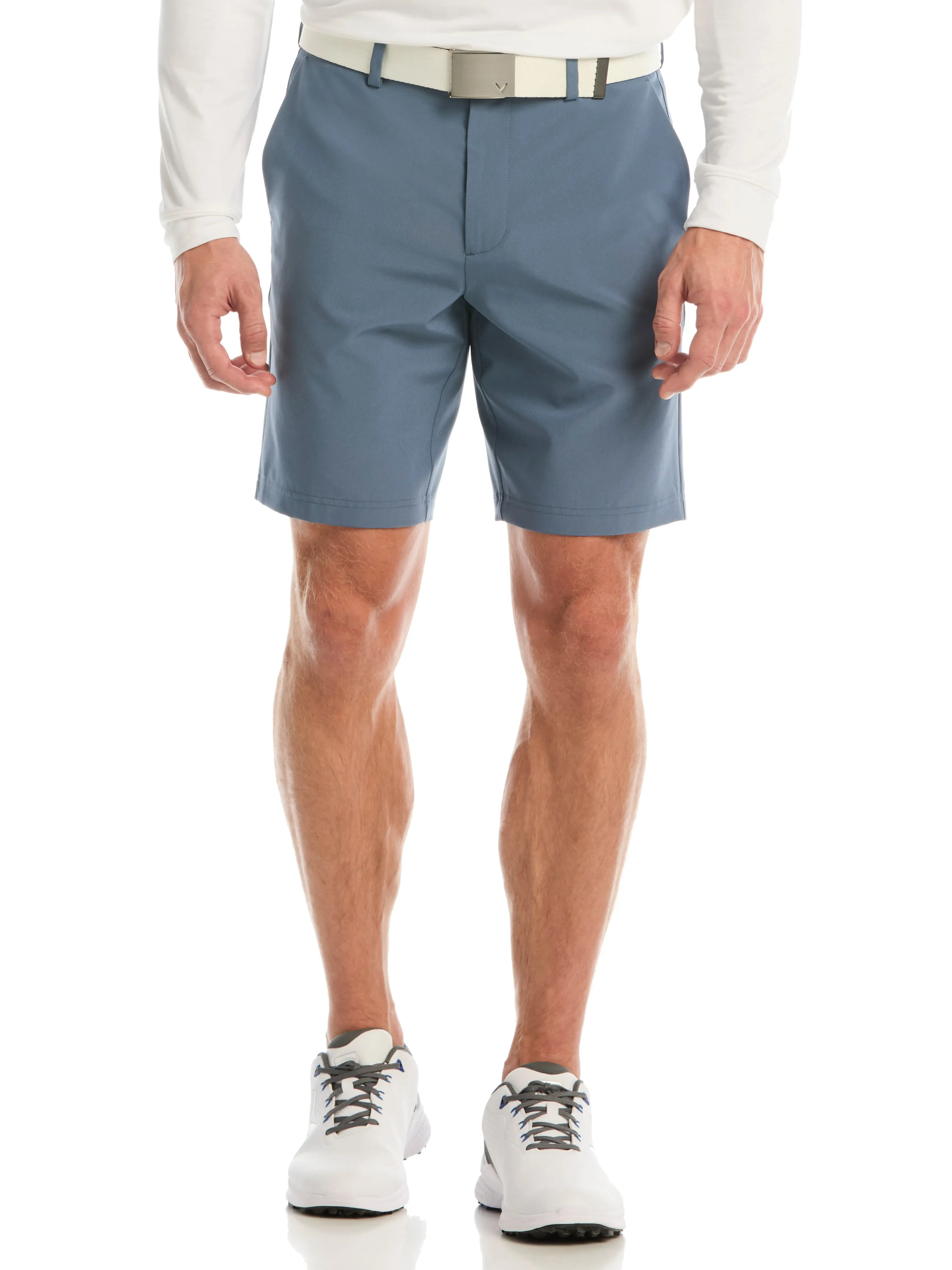 Mens 9" Flat Front Stretch Golf Short