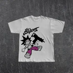 Classic Crew Neck Lil Uzi Graphic Tee for Men - Casual , Heavy Cotton 90s T-shirt - Vintage Menswear Top Streetwear