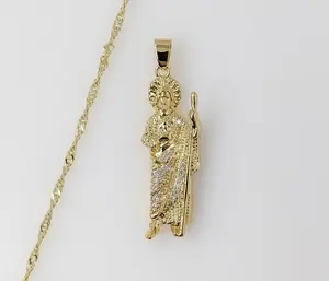 Plated Saint Jude 14K Twist Chain Necklace