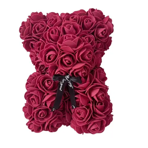 Rose Teddy Bear Design Ornament, 1 Count Artificial Rose Bear Gift, Artificial Fake Flowers, Home Decor for Living Room Bedroom Dining Room Wedding Party, Gift, Decorative Flowers, Artificial Flower Decoration, Faux Floral Decor