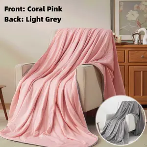Cosybay Coral Pink & Light Grey Cooling Comforter Queen Size Breathable Oversized Reversible Blanket for Hot Sleepers OEKO-TEX 100 Certified Machine Washable Gift for Summer,TikTokShopBlackFriday christmas gift for bedroom