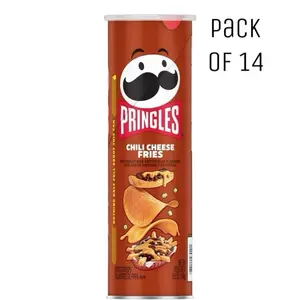 Pringles Chili Cheese Fries Potato Crisps Chips 5.5 oz Canister Pack of 14 Lunch Snacks Snack Food Crunchy Crispy