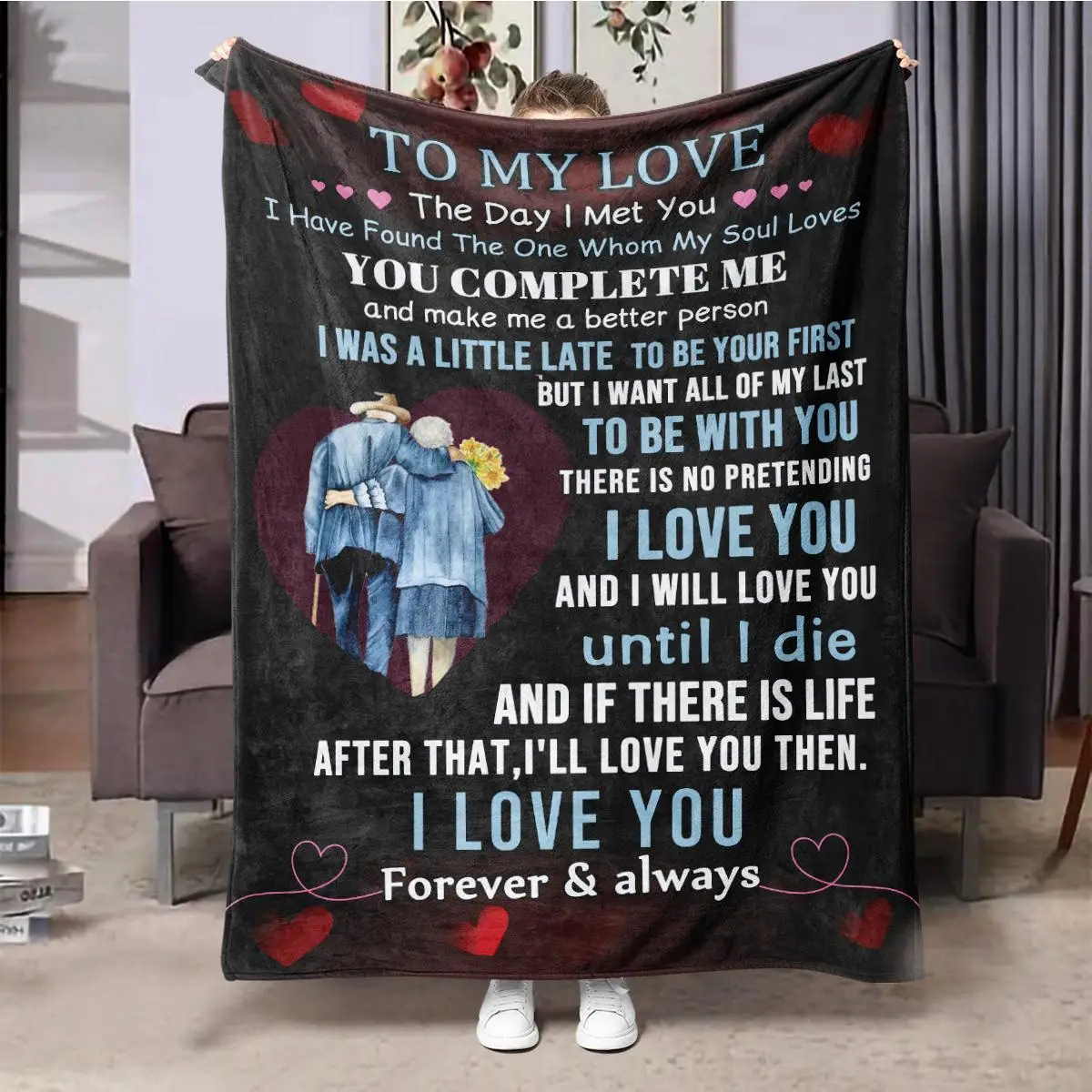 Letter Pattern Blanket, 1 Count Soft Warm Throw Blanket, Air-conditioned Room Blanket, Warm Nap Blanket for Home Office Travel Camping