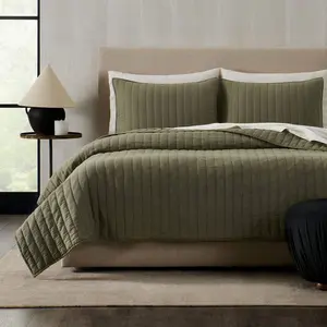 Jeremiah Brent Home 3pc Full/Queen Channel Rice Stitch Gauze Quilt Set Green Jeremiah Brent Home 3pc Full/Queen Channel Rice Stitch Gauze Quilt Set Green