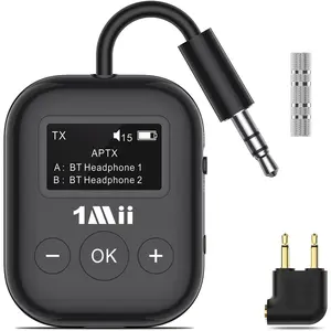 Airplane bluetooth 53 transmitter for all headphones bluetooth adapter for tv dual connection aptx low latency flying travellong flight essentials wireless audio aux for mp3gamepcblack