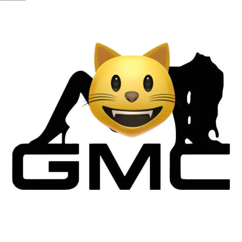 white GMC decal