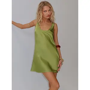 Kalyssia Tie Back Shift Mini Dress Green
