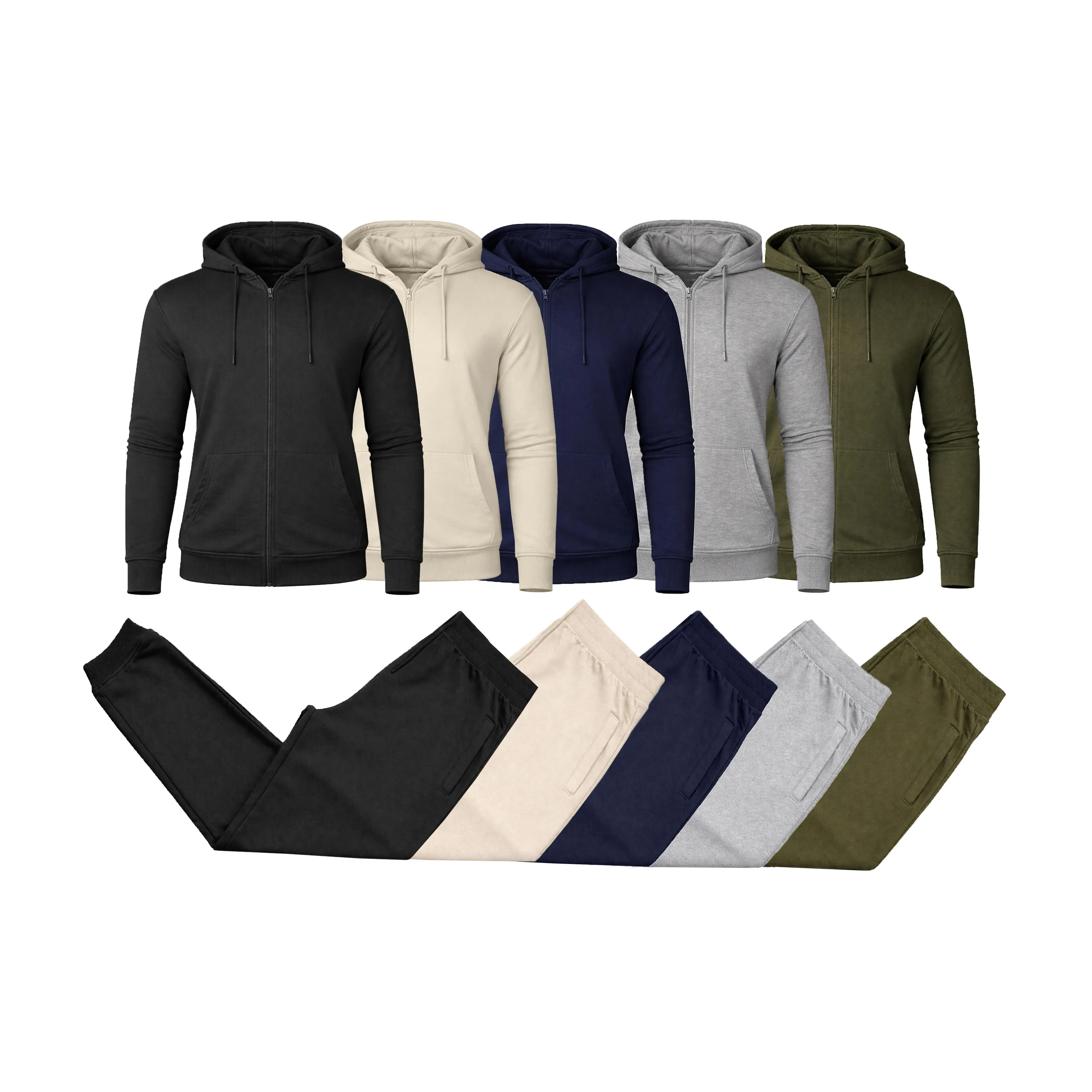 Mens Multi Pack French Terry Zip Hoodie & Jogger Set Mens Multi Pack French Terry Zip Hoodie & Jogger Set